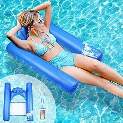 Productafbeelding van Famanu Zwembad drijvend ligbed - Opblaasbaar 4-in-1 loungestoel voor volwassenen en kinderen