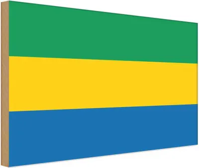 Produktbild von vianmo Holzschild 30x40 cm Gabuns Gabon Flagge Fahne Wappen