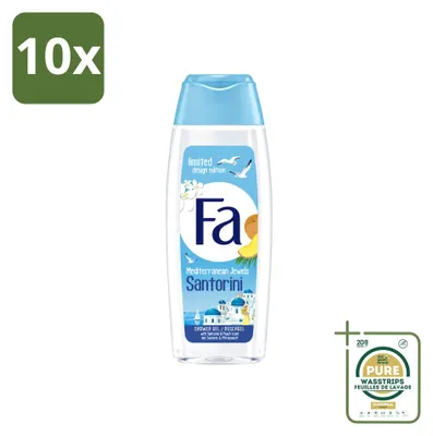 Produktbild von 10 x Fa Mediterranean Jewels Santorini Duschgel - 250 ml - Vorratspackung - 10 Stücke