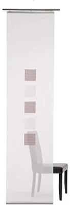 Flächenvorhang weiß-rosa 245x60 cm, 100% Polyester, 1 Stück