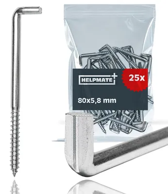 Schraubhaken mit Schlitz 80x5,8x38x18 mm, 25 Stück, verzinkt