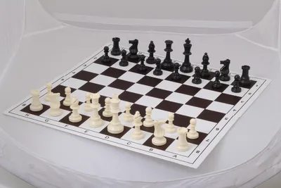 Image de Jeu d'échecs - figurines en plastique DCP03G (roi 96 mm) + échiquier pliant en plastique avec champ de 57 mm