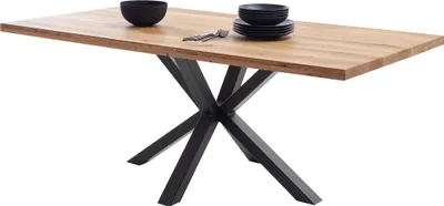 Produktbild von Esstisch Massivholztisch 180 cm Wildeiche massiv geölt - DEBA  - Die Möbelfundgrube