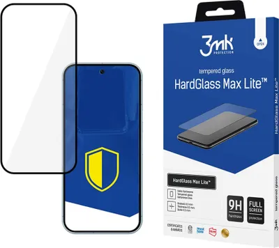 Produktbild von 3mk Display Gehärtetes Glas HardGlass Max Lite für Google Pixel 9 Pro 0,3mm 9H