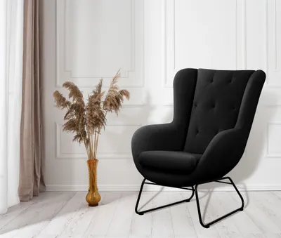 Produktbild von Sessel Designersessel ARTEMIS in Stoff Kronos Schwarz