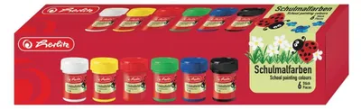 Immagine prodotto di Herlitz Schulmalfarben 6 Töpfe a 25ml Faltschachtel