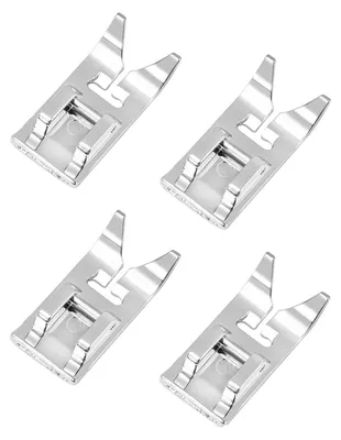 4x universelle Nähfüße aus Metall, rostfrei, silber, 1,5x3 cm