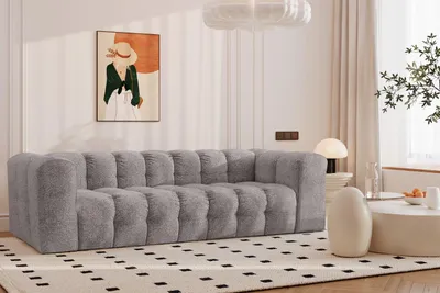 Produktbild von Kaiser Möbel Sofa 4-Sitzer, Komfort Couch BALOO, stoff Schenille & Bouclé, Grau