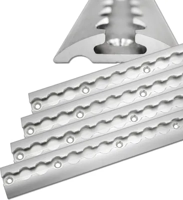 Produktbild von Airlineschiene halbrund Aluminium 2,0 m, 2er Set – silber eloxiert | Zurrschienen Befestigungsschienen