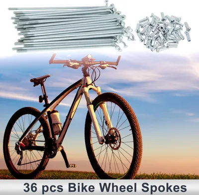 Image de 1 Ensemble De Rayons De Vélo Universels 12G Longueur 116Mm Rayons De Roue De Vélo Téton En Acier Au Carbone Ton Argent Galvanisé