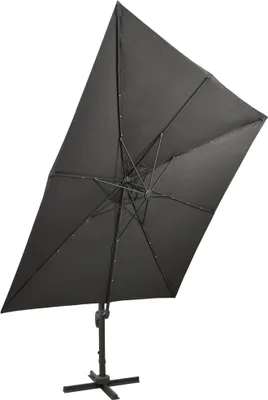 Produktbild von vidaXL Ampelschirm mit LED-Beleuchtung 300 cm Anthrazit
