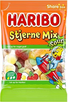 Produktbild von Haribo Stjerne Mix Sour Saure Sterne-Fruchtgummi 375g Tüte