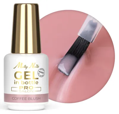 Produktbild von Gel in Bottle Molly Nails Pro Salon Coffee Blush – Aufbaugel mit Pinsel, HEMA/Di-HEMA-frei, 15 g