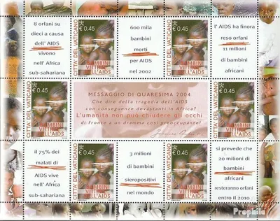 Produktbild von Briefmarken Vatikanstadt 2004 Mi 1488Klb Kleinbogen (kompl.Ausg.) postfrisch Aids