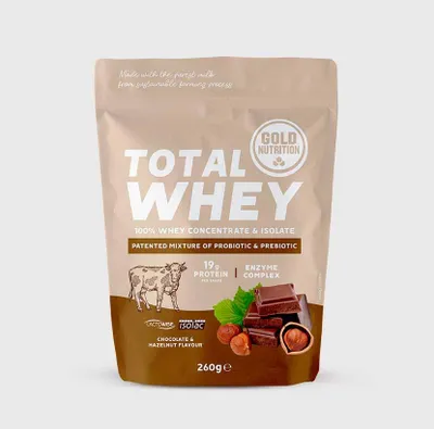 Image de Gold Nutrition Total Whey 260 g, chocolat-noisette
