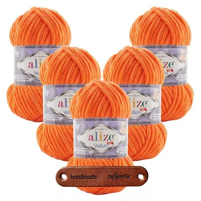 Produktbild von 5 x ALIZE Velluto 550 MARIGOLD mit Label
