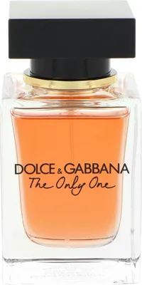 A studio shot of a Dolce & Gabbana The Only One Eau de Parfum spray bottle.
