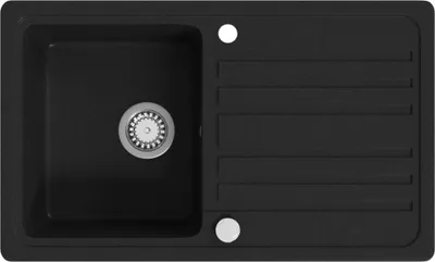 Image de vidaXL Évier en granit avec égouttoir Réversible noir