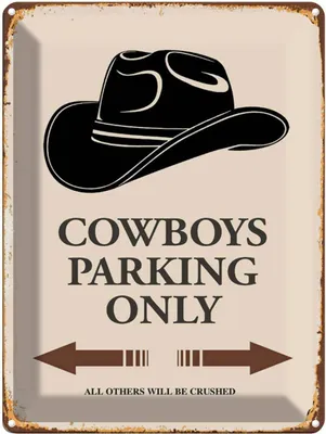 Produktbild von vianmo Blechschild 40x30 cm Cowboys parking only