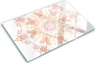 Produktbild von Tulup Glas Herdabdeckplatte - 80x52 cm - Glaskeramikkochfeld-Abdeckung Spritzschutz Glasabdeckplatte - Einteilig - Kunst: Modern & Klassisch - Verzierung Ornament - Beige