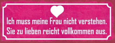 Produktbild von vianmo Holzschild 10x27 cm muss meine Frau nicht verstehen Spruch Zitat