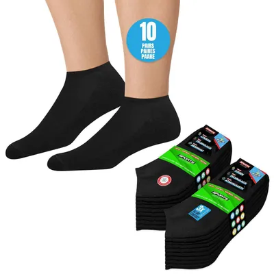 Obrázek produktu pro Ponožky pod boty, pánské/dámské, krátké, 10 párů, černé, velikost 39-42
