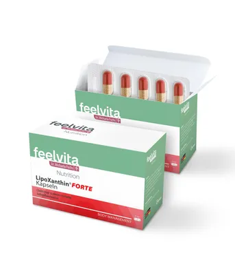 Produktbild von Genius Feelvita Nutrition LipoXanthin Forte Stoffwechsel Kapseln- für normalen Blutzuckerspiegel & Stoffwechselfunktionen, 6 Monatsvorrat (180 Stück)