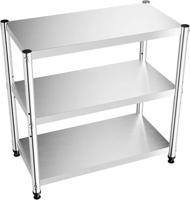 Imagen del producto de Mesa de trabajo, mesa de acero inoxidable. Mesa de acero inoxidable para cocina, mesa de trabajo, mesa de corte, ideal para restaurantes, bares y cocinas. Capacidad de 30 kg. Dimensiones: 80 x 40 cm