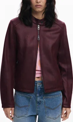 Produktbild von Stylische rote Damenjacke mit Kontrastdetails und Reißverschluss