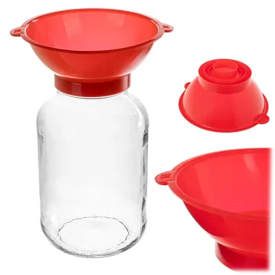 Image de Entonnoir de cuisine en plastique - Entonnoir de remplissage - Pour bocaux et bocaux de conserve - Argent