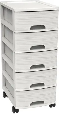 Produktbild von EDA Schubladenboxen-Turm STONE A4 5 Schübe PP weiß