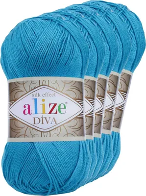 5 x 100g Strickgarn ALIZE DIVA 245 sochiblau