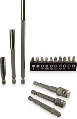 Image de MASTERPROOF Jeu d'embouts adaptateurs de clés à douille Rallonges, 6,3 mm, hexagonal, 16 pièces