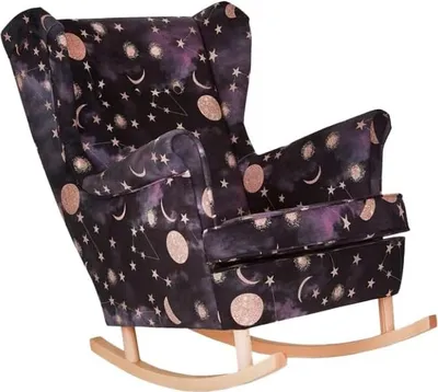 Produktbild von Family Meble Schaukelsessel Print Relaxsessel Skandinavisch Bequemer Ohrensessel Loungesessel Fernsehsessel Für Wohnzimmer Schlafzimmer Büro (HEAVEN1)