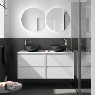 Produktbild von Badezimmermöbel BALTIC 1400 4 Schubladen WHITE GLOSS + Waschtisch-Platte