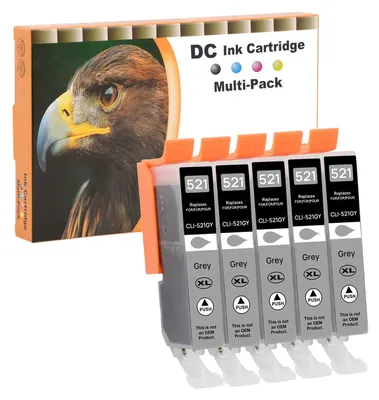 Produktbild von D&C 5X Grau Druckerpatronen Kompatibel für Canon CLI-521 GY für Canon Pixma MP640 Series MP980 MP990 MX860 MX870 Series IP3600 Series IP4600 Series IP4600X IP4700 MP540 MP550 MP560 MP620 Series