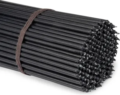 Produktbild von 200x Stabkerzen schwarz Tropffrei L 24cm Ritualkerze Premiumwachs Paraffin 36128