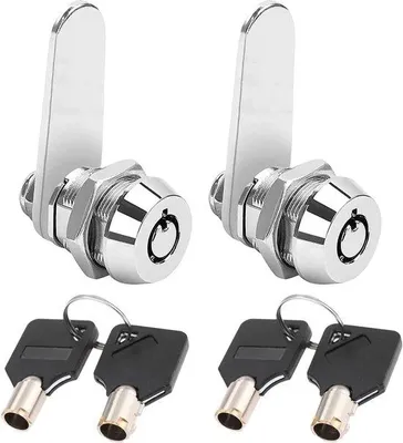 Produktbild von Zwei Zylinderschlüssel mit Schraubdraht 16mm - Sicherheitszylinder für Schrank, Briefkasten und Schublade