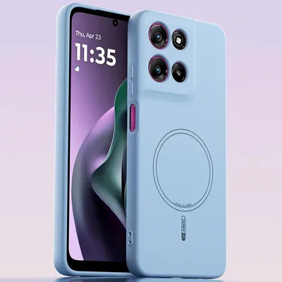 Image de Etui magnétique pour Motorola Moto G 2026/Moto G Play 2026, compatible MagSafe, silicone liquide, résistant aux chocs et aux rayures Bleu