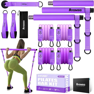 Obrázok produktu pre Pilates sada s odporovými gumami, nastaviteľná, multifunkčná, tréningové zariadenie na domáce cvičenie