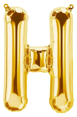 Produktbild von Folienballon Buchstabe H, gold, ca. 40 cm, für Luftbefüllung