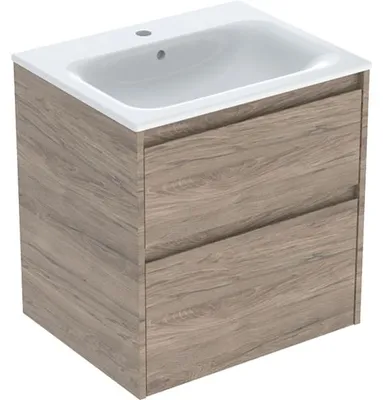 Immagine prodotto di Geberit Renova Plan Ensemble lavabo pour meuble bord étroit, avec meuble sous lavabo, 2 tiroirs, 60x62,1x48cm, 504.039.JR.8, 504.039.JR.8