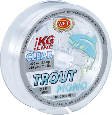 Produktbild von WFT Angelschnur Trout Mono (transparent, 200 m) Ø mm: 0,18