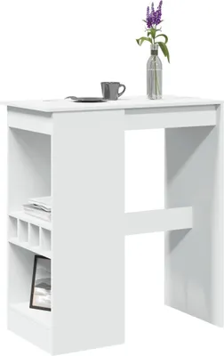 Produktbild von "im Angebot" Bartisch mit Regal Weiß 90x47,5x103,5 cm Holzwerkstoff - Esstische CC24018