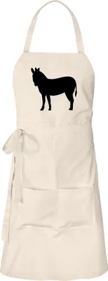 Produktbild von Huuraa Schürze Esel Silhouette Natur mit Taschen Baumwolle Kochschürze Geschenkidee