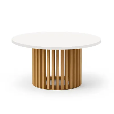 Zdjęcie produktu dla Stolik kawowy DOVER, 60 cm, minimalistyczny i ponadczasowy - dąb biały/naturalny