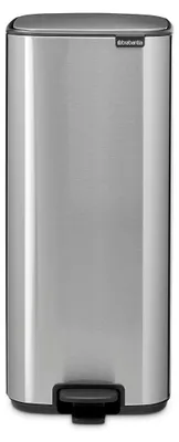 Obrázok produktu pre Brabantia Bo Pedal Bin, 30 L, Obdĺžnikový, Oceľ, Oceľ, Pedál, Oceľ