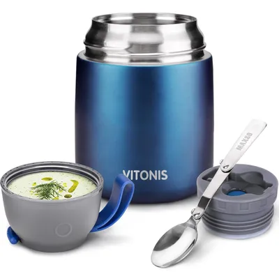 Immagine prodotto di Contenitore termico per alimenti con cucchiaio, capacità 500 ml