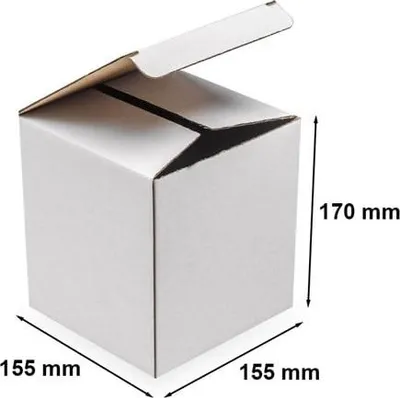 Image de Carton Découpe Carton Boîte en carton 155 x 155 x 170 mm F215 Blanc