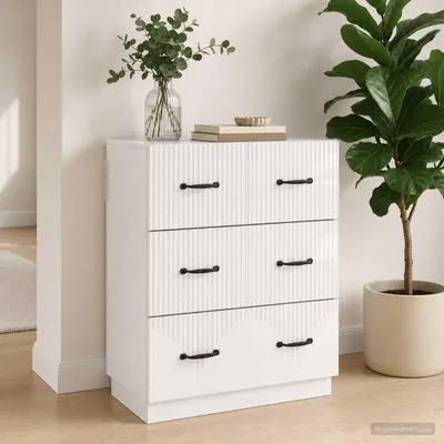 Immagine prodotto di vidaXL Comodino bianco lucido 66 x 34,5 x 87 cm